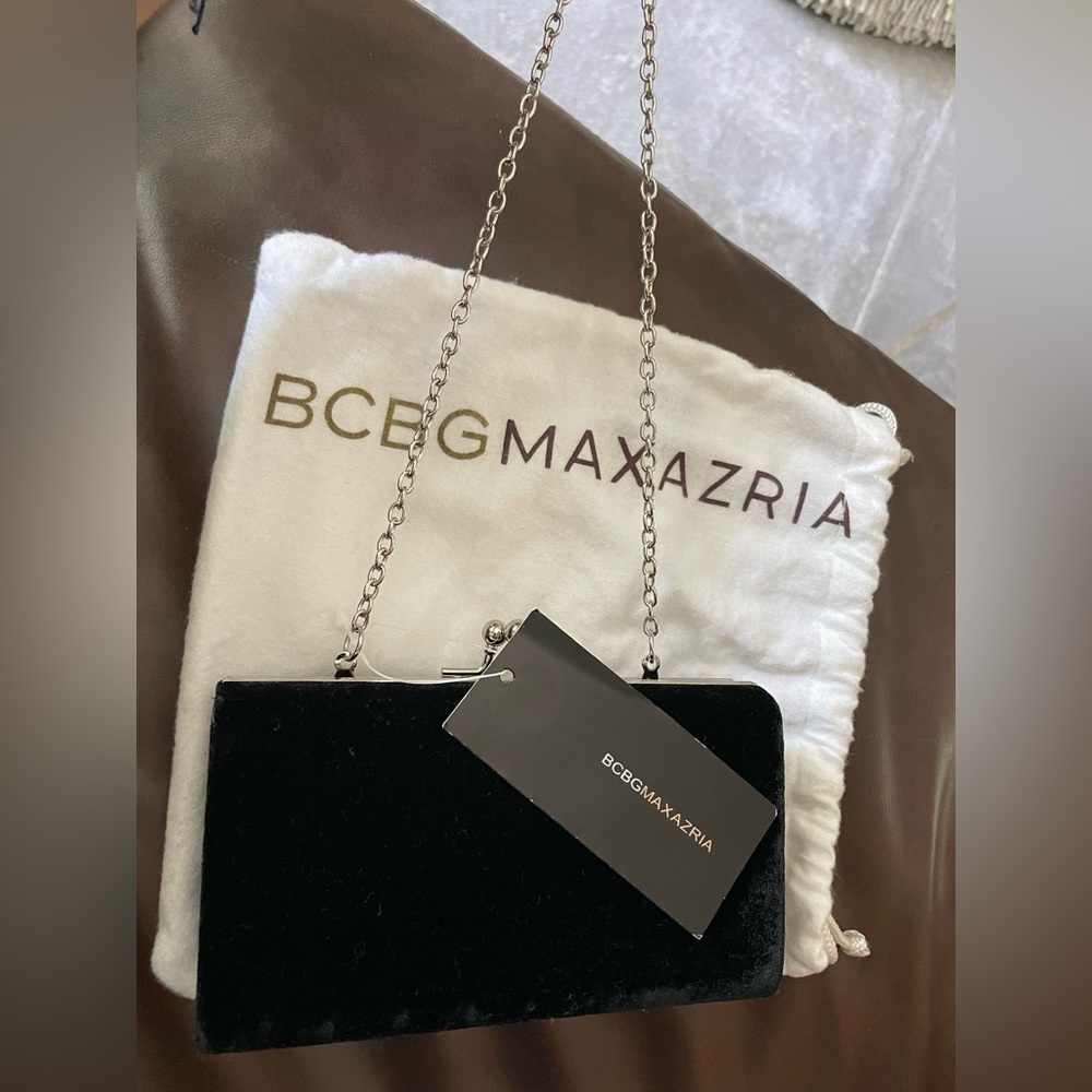 BCBG MaxAzria Black Velvet Minaudière NWT